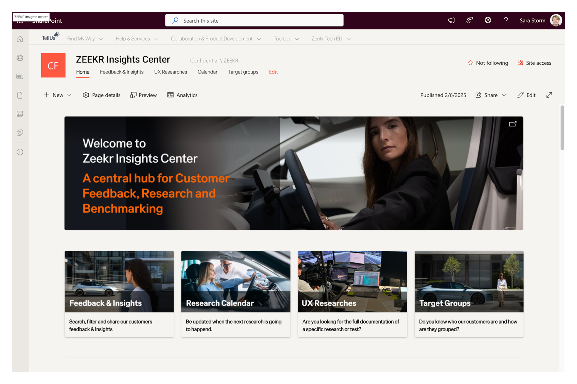 User Interface for the Zeekr Insight Center